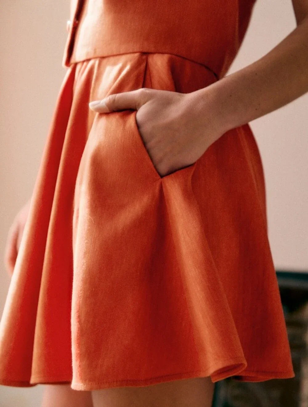 Sezane Meralie Skirt in Burnt Orange size 36